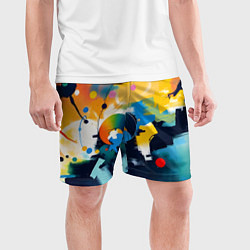 Шорты спортивные мужские Абстракция в деталях, цвет: 3D-принт — фото 2