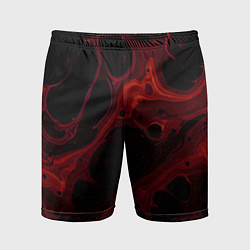Шорты спортивные мужские Черно-красная размытая абстракция, цвет: 3D-принт