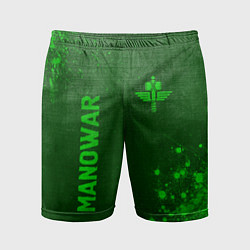 Мужские спортивные шорты Manowar - green gradient вертикально