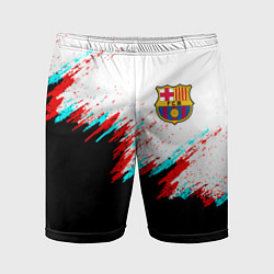Шорты спортивные мужские Barcelona глитч краски, цвет: 3D-принт