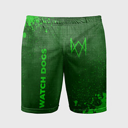 Шорты спортивные мужские Watch Dogs - green gradient вертикально, цвет: 3D-принт
