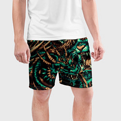Шорты спортивные мужские Японские драконы ирезуми, цвет: 3D-принт — фото 2