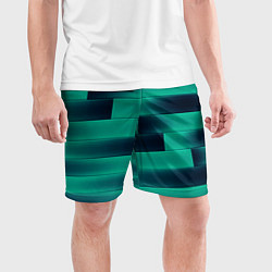 Шорты спортивные мужские Color light blue square, цвет: 3D-принт — фото 2