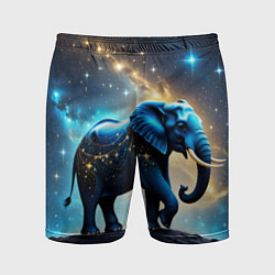 Шорты спортивные мужские Космический слон в звездной галактике, цвет: 3D-принт