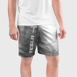 Шорты спортивные мужские Tesla - grey gradient по-вертикали, цвет: 3D-принт — фото 2