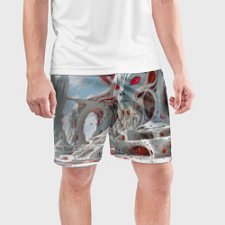Шорты спортивные мужские Инопланетный белый город, цвет: 3D-принт — фото 2