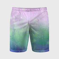 Шорты спортивные мужские Космический бледный розово-синий, цвет: 3D-принт
