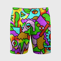 Шорты спортивные мужские Абстрактный цветной паттерн, цвет: 3D-принт