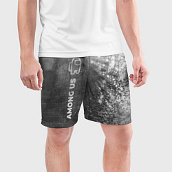 Шорты спортивные мужские Among Us - grey gradient по-вертикали, цвет: 3D-принт — фото 2