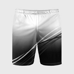 Шорты спортивные мужские Градиент с полосами из белого в тёмный, цвет: 3D-принт
