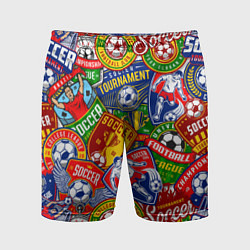 Шорты спортивные мужские Футбольные лиги паттерн, цвет: 3D-принт