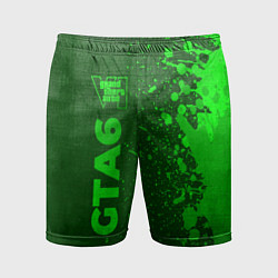 Шорты спортивные мужские GTA6 - green gradient по-вертикали, цвет: 3D-принт