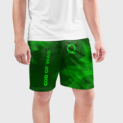 Шорты спортивные мужские God of War - green gradient вертикально, цвет: 3D-принт — фото 2