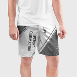 Шорты спортивные мужские Hollywood Undead - white gradient вертикально, цвет: 3D-принт — фото 2