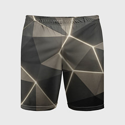 Мужские спортивные шорты Серая объемная текстура с гранями