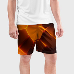 Шорты спортивные мужские Оранжевые объемные пластины, цвет: 3D-принт — фото 2