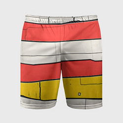 Шорты спортивные мужские Красные полоски, цвет: 3D-принт