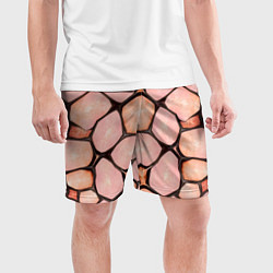 Шорты спортивные мужские Розовые пятна жирафа, цвет: 3D-принт — фото 2