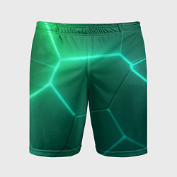 Мужские спортивные шорты Зеленые неоновые плитки