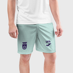 Шорты спортивные мужские Фк Уфа - мятный цвет с текстурой, цвет: 3D-принт — фото 2