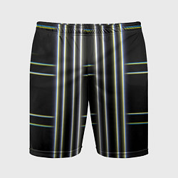 Шорты спортивные мужские Neon yellow blue white, цвет: 3D-принт
