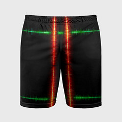 Мужские спортивные шорты Color black green red lines