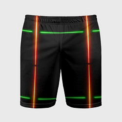 Мужские спортивные шорты Color black green orange lines