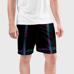 Шорты спортивные мужские Neon pink light blue, цвет: 3D-принт — фото 2