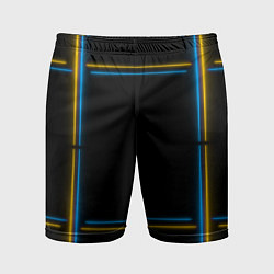 Шорты спортивные мужские Neon yellow light blue, цвет: 3D-принт