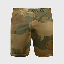 Мужские спортивные шорты Капибара - камуфляж