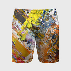 Шорты спортивные мужские Живая Абстракция: Поток Цветов и Форм в Постоянном, цвет: 3D-принт