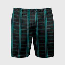 Шорты спортивные мужские Color blue dark stripe, цвет: 3D-принт