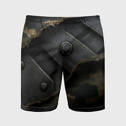 Мужские спортивные шорты Порванная камуфляжная ткань с металлом