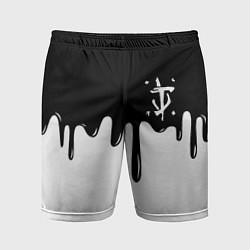Шорты спортивные мужские Doom logo жидкие краски, цвет: 3D-принт