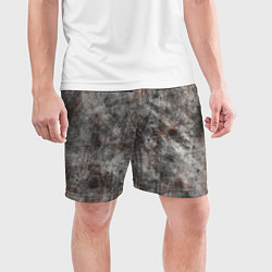 Шорты спортивные мужские Абстракция - gray stone, цвет: 3D-принт — фото 2