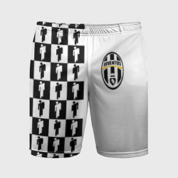 Шорты спортивные мужские Ювентус паттерн люди, цвет: 3D-принт
