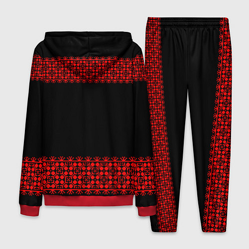 Мужской костюм Славянский орнамент (на чёрном) / 3D-Красный – фото 2