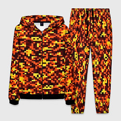 Мужской костюм Камуфляж пиксельный: оранжевый/желтый