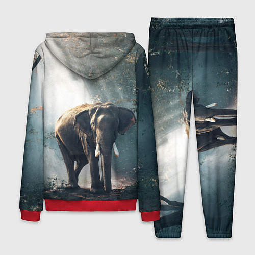 Мужской костюм Слон в лесу / 3D-Красный – фото 2