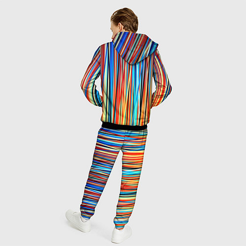 Мужской костюм Colored stripes / 3D-Черный – фото 4