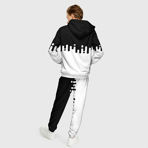 Мужской костюм Чёрно-белый узор / 3D-Белый – фото 4