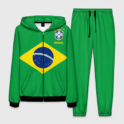 Костюм мужской Сборная Бразилии: зеленая цвета 3D-черный — фото 1