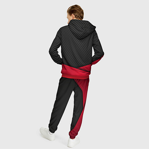 Мужской костюм Yamaha: Grey Carbon / 3D-Красный – фото 4