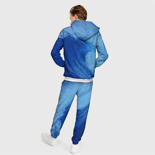 Мужской костюм Парная - вода: кислород с волнами / 3D-Белый – фото 4