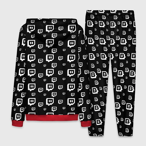 Мужской костюм Twitch: Black Pattern / 3D-Красный – фото 2