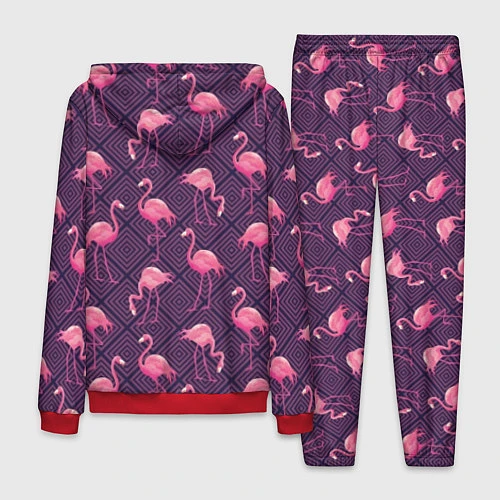 Мужской костюм Фиолетовые фламинго / 3D-Красный – фото 2