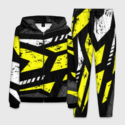 Мужской костюм Black yellow abstract sport style