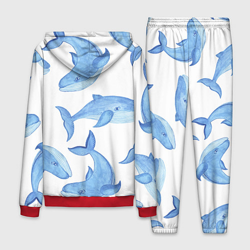 Мужской костюм Косяк китов / 3D-Красный – фото 2