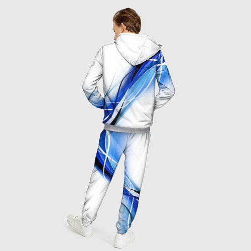Мужской костюм BMW волны - blue-white / 3D-Меланж – фото 4