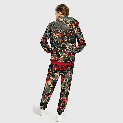 Мужской костюм Dsquared tatoo DRAGON / 3D-Красный – фото 4